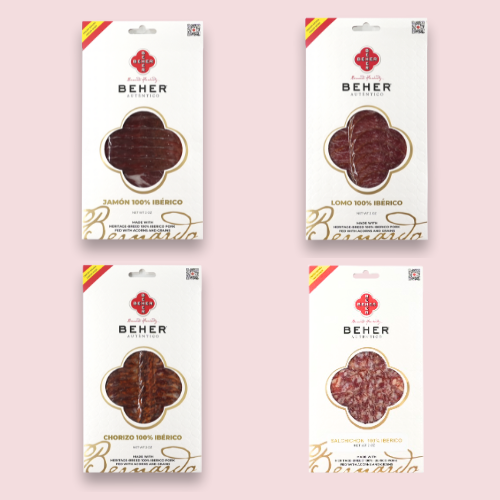 Gourmet Box: 100% ibérico Jamon + 100% Ibérico Lomo + 100% Iberico Chorizo + 100% Iberico Salchichón