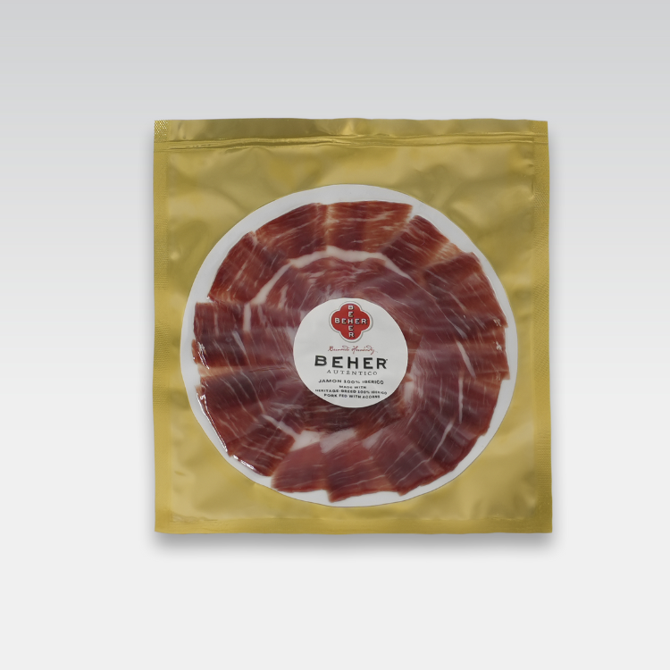 Hand Knife-Sliced Plate 100% Ibérico Ham (Jamón) – World’s Most Awarded, Naturally Cured in Mountains for 4 Years – Plate 1.5 oz