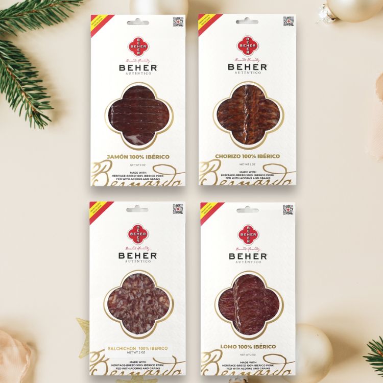 Christmas Box: 100% ibérico Jamon + 100% Ibérico Lomo + 100% Iberico Chorizo + 100% Iberico Salchichón