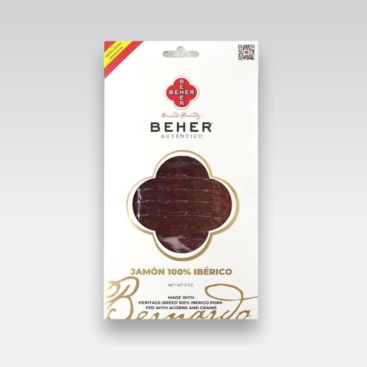 100% Ibérico Ham (Jamón) Machine-Cut Sliced - World’s Most Awarded, Naturally Cured in Mountains for 4 Years 100% Ibérico - 2oz