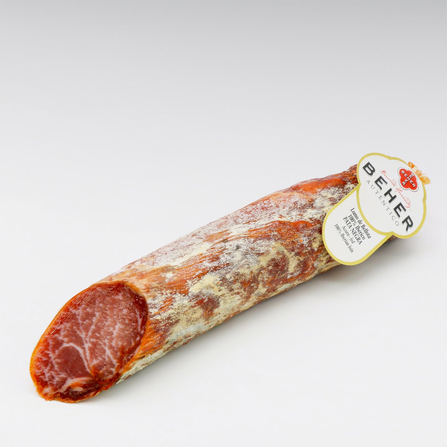 100% Iberico Acorn-Fed Lomo (Loin) , Aged 120+ Days , Artisan Family Recipe, Only Natural Ingredients,a unique blend of Pimentón de la Vera, garlic, sea salt. Free-Range - 1-1.5 lb
